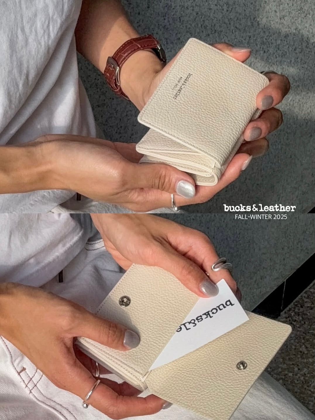 Tri-fold leather wallet