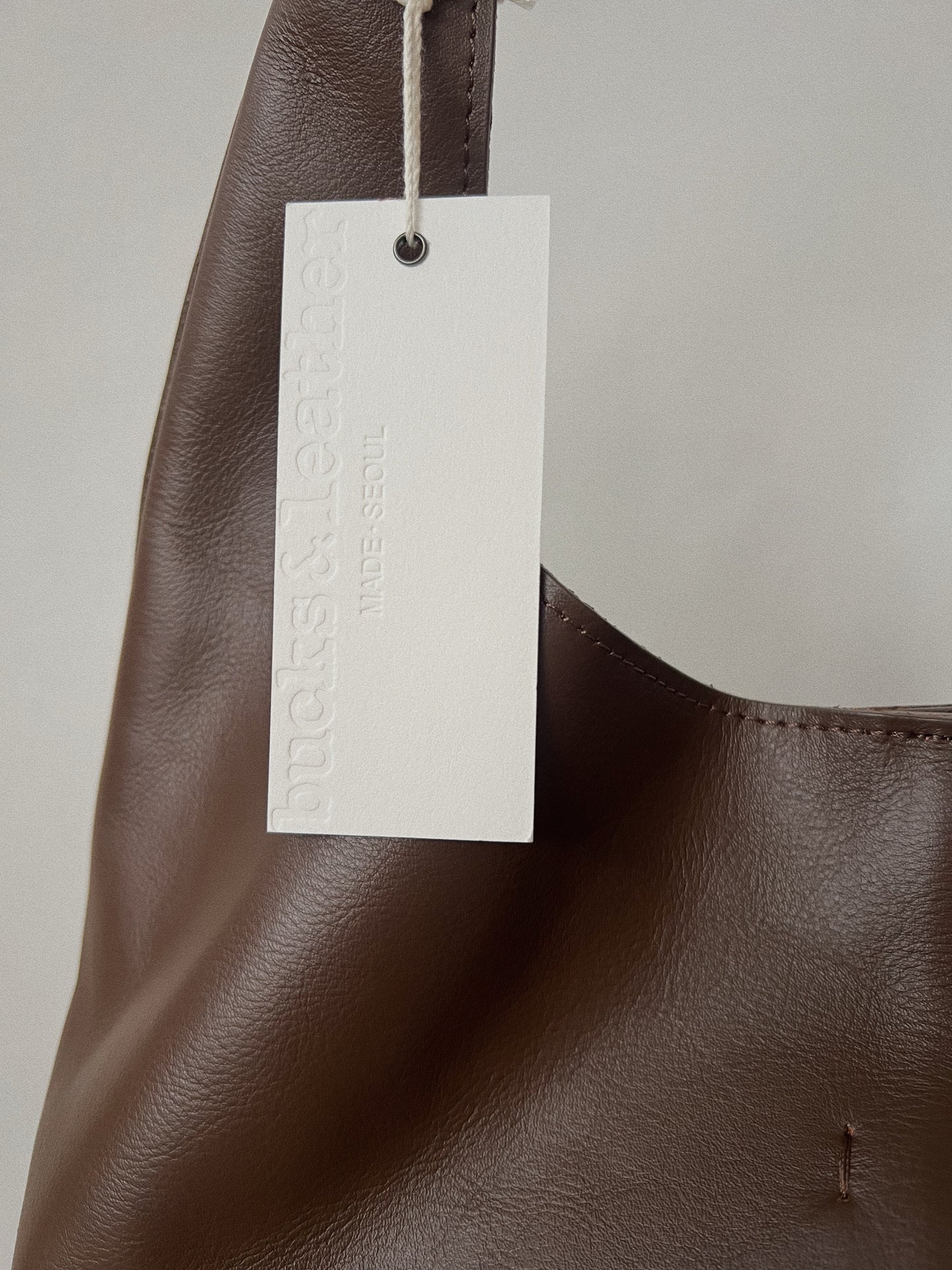 Leather shopper bag