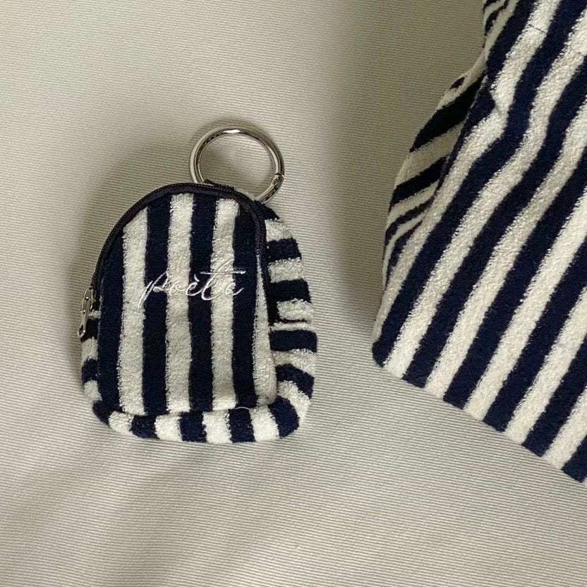 毛巾布條紋Tote bag