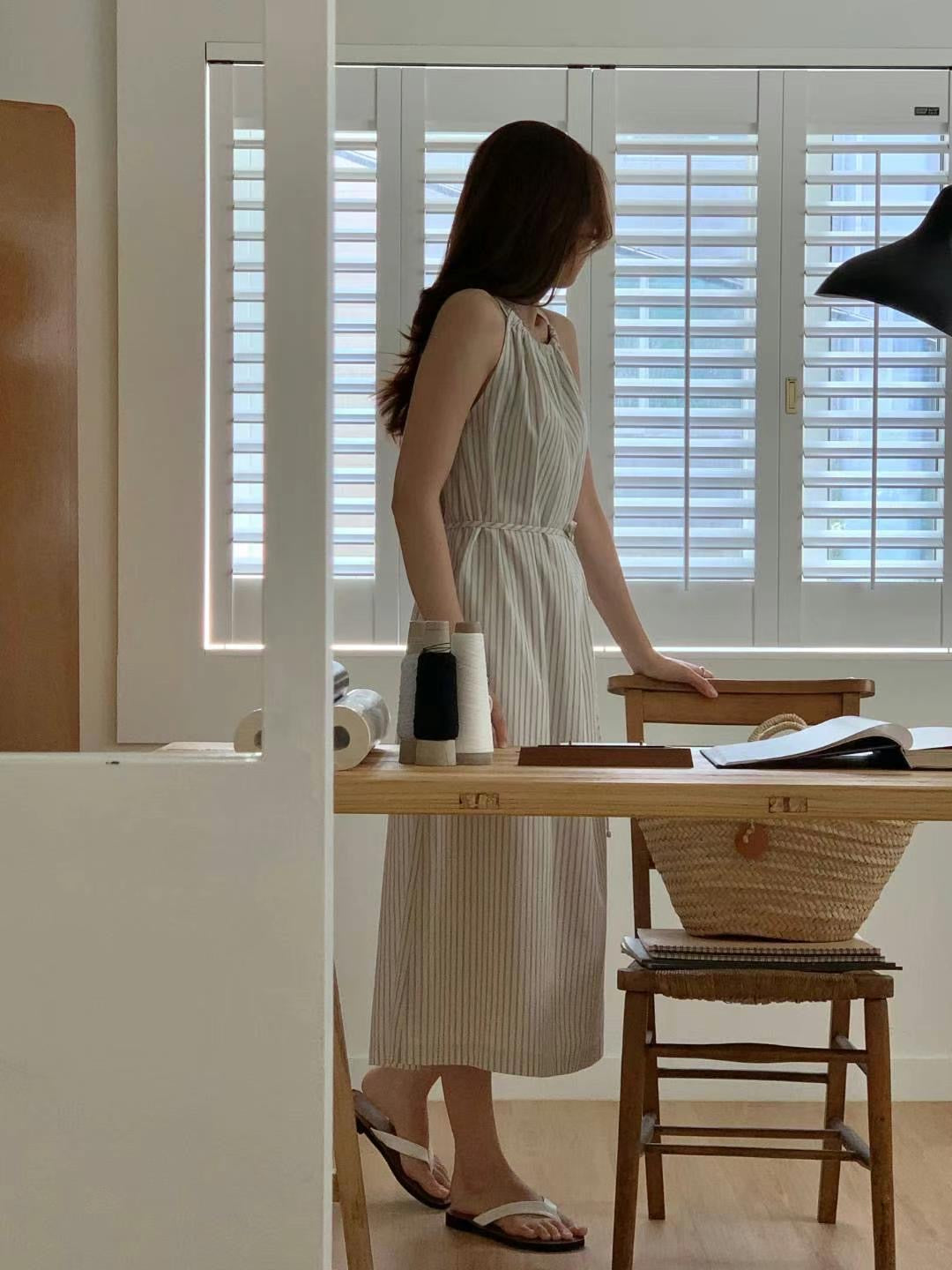 Striped one-piece dress