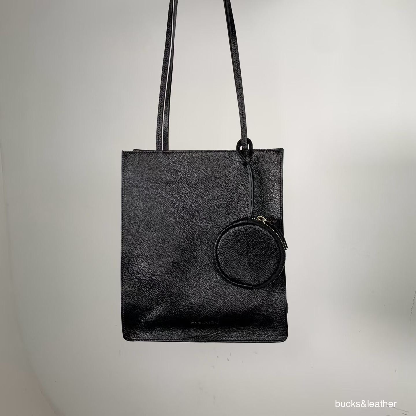 牛皮Box tote bag (L) [附送同色散紙包]