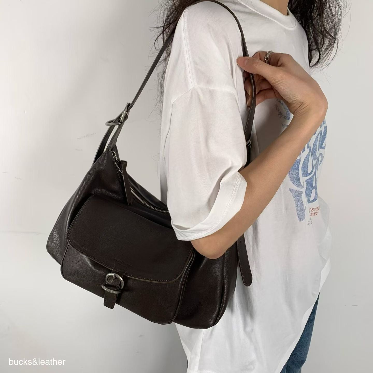 羊皮法式流浪包