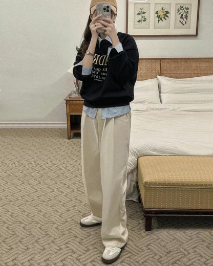 Straight leg banding pants
