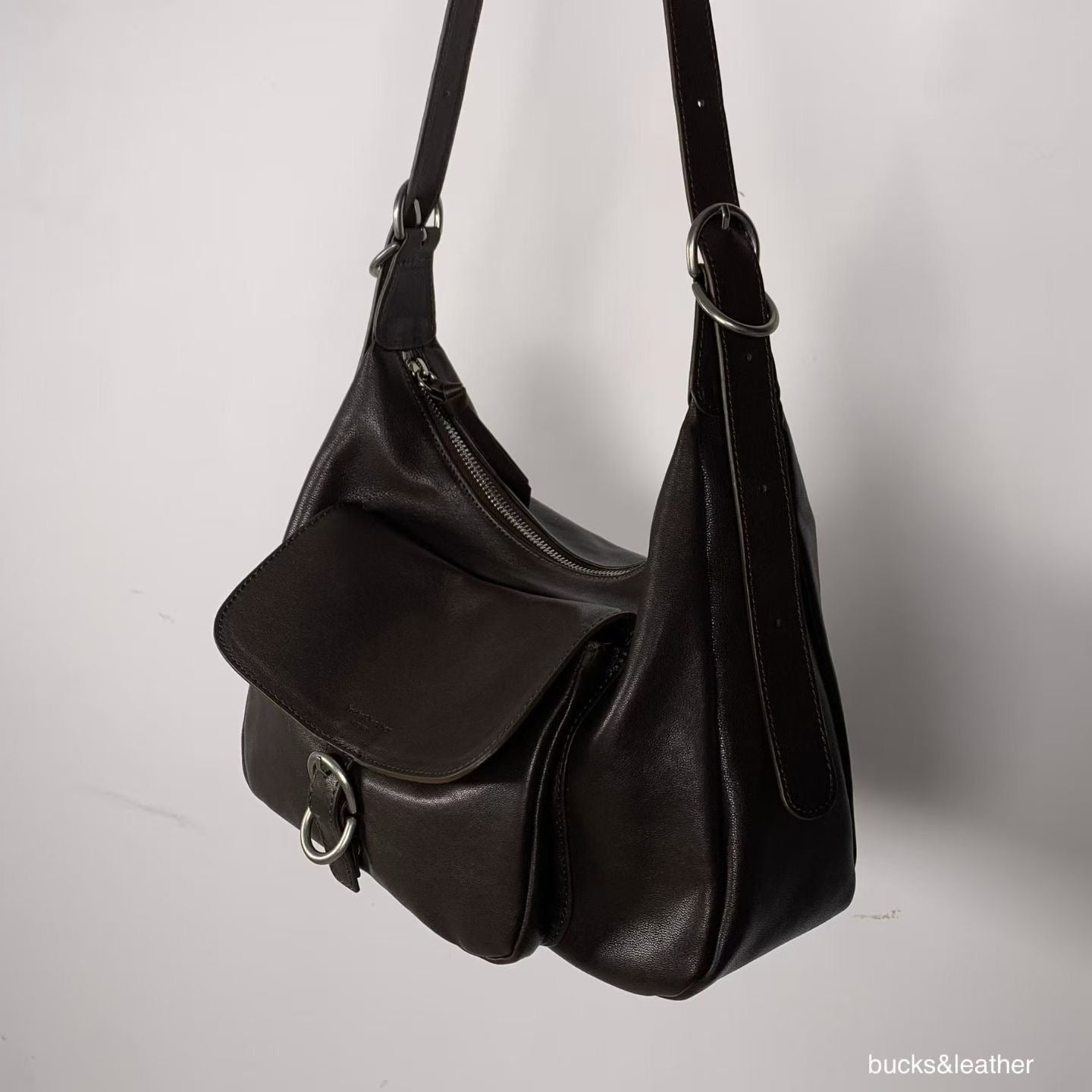 羊皮法式流浪包