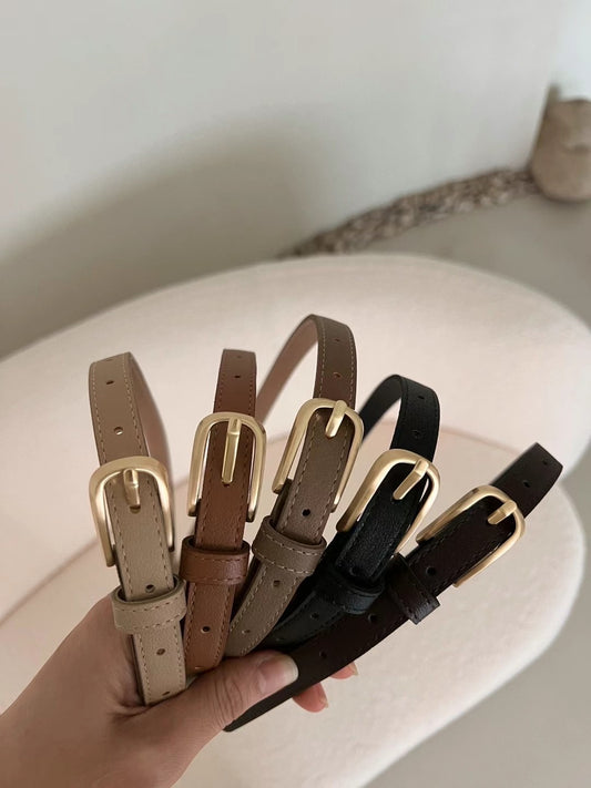 Skinny leather belt
