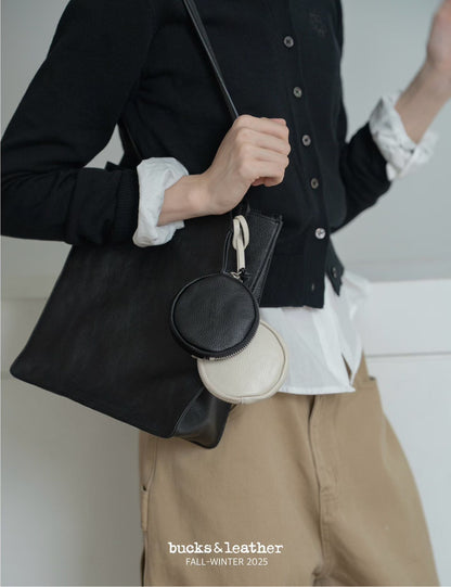 牛皮Box tote bag (L) [附送同色散紙包]