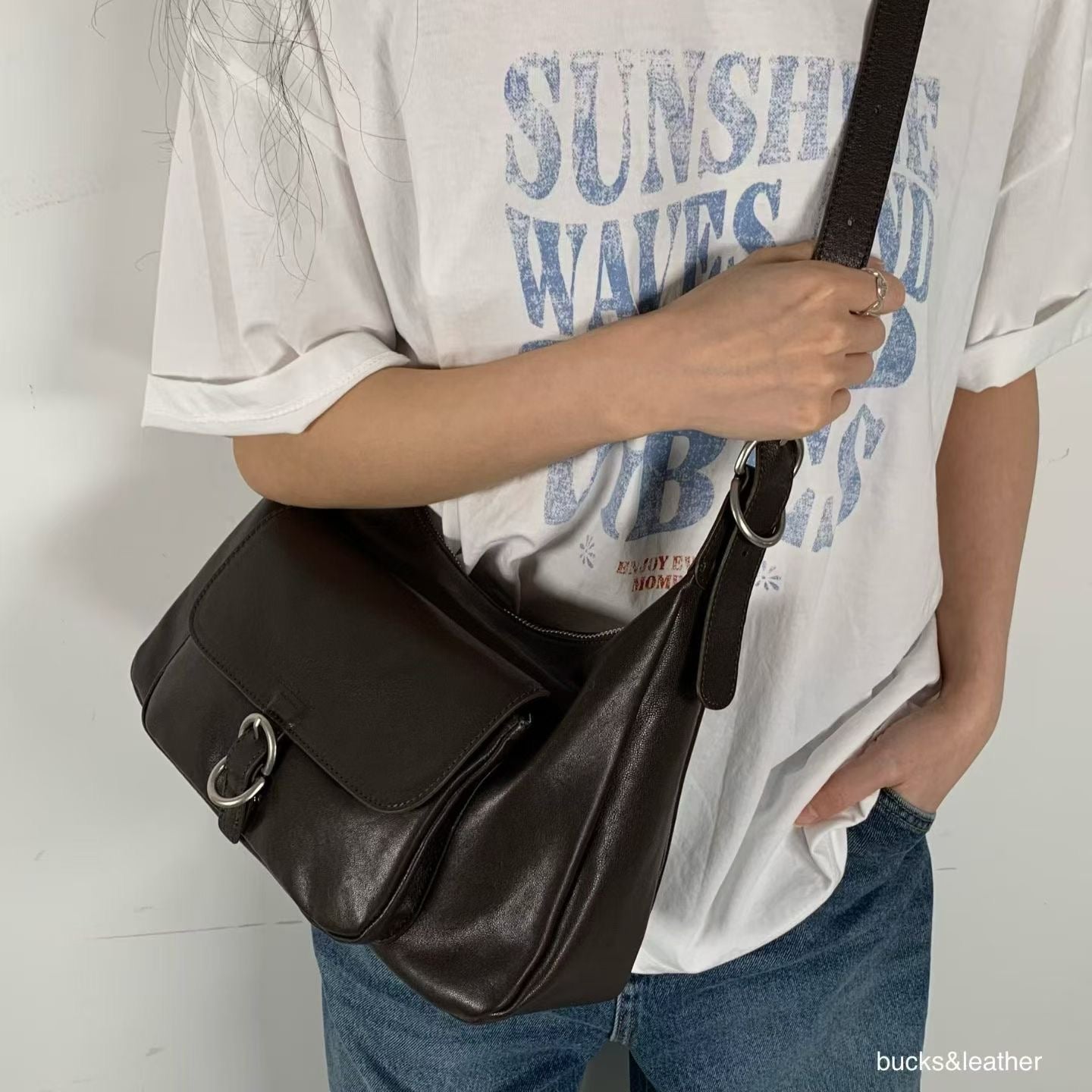 羊皮法式流浪包