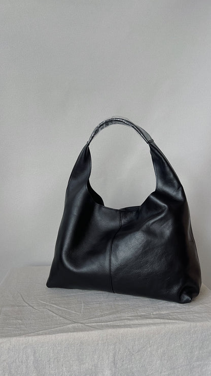 Leather shopper bag