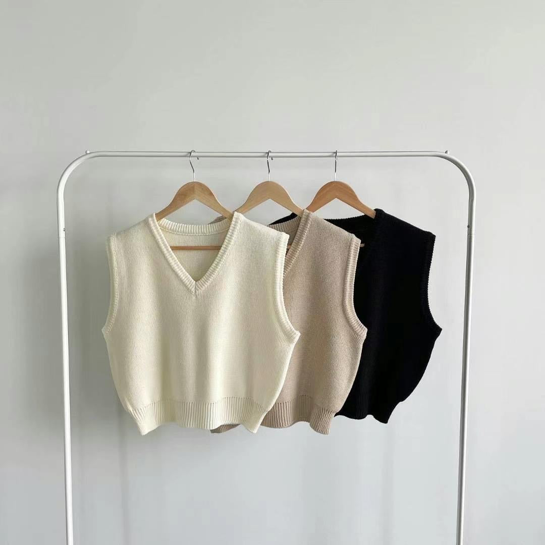 V領針織背心