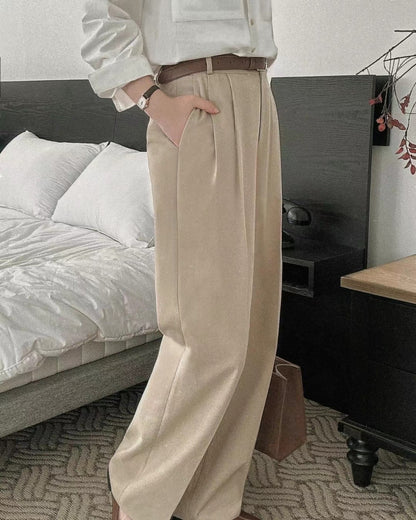 Straight leg banding pants