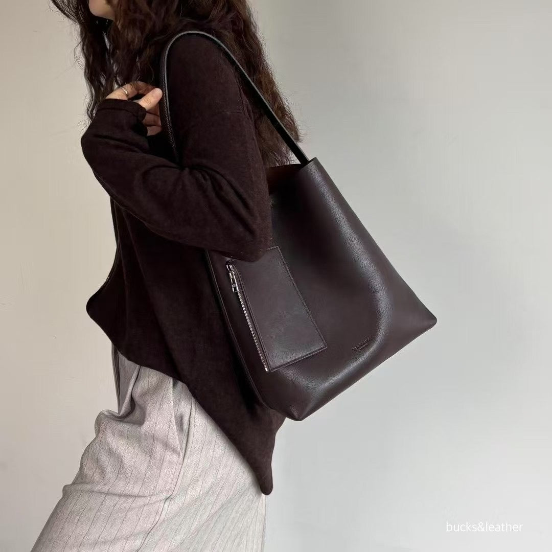 羊皮單肩tote bag