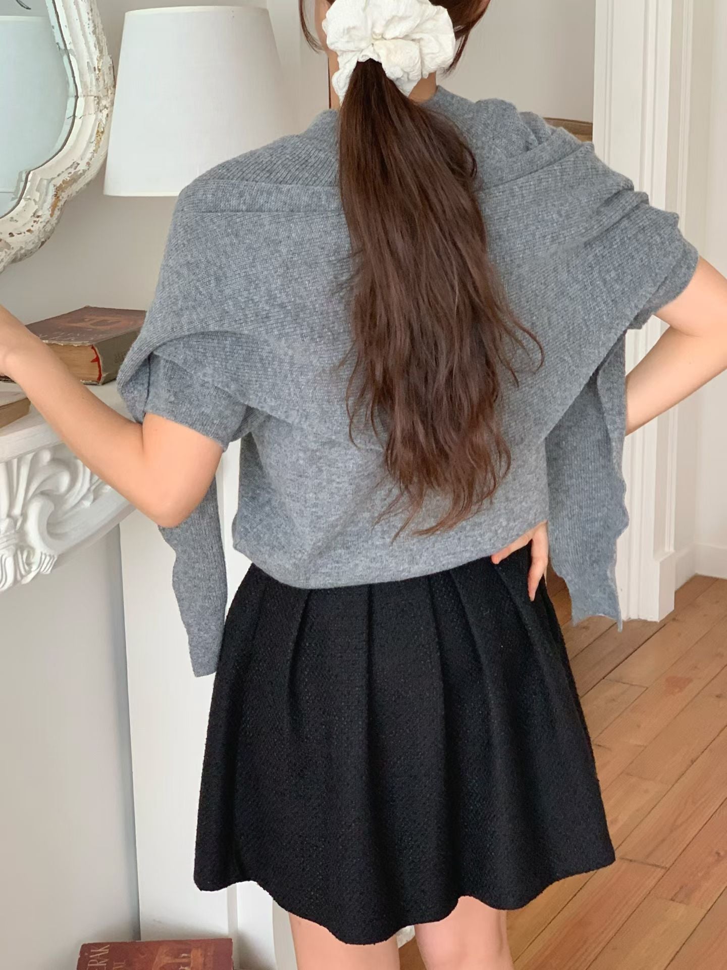 針織披肩set [灰色/薰衣草色現貨]