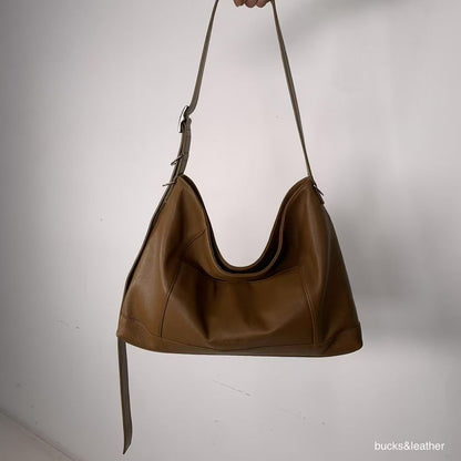 羊皮磁吸率性tote bag