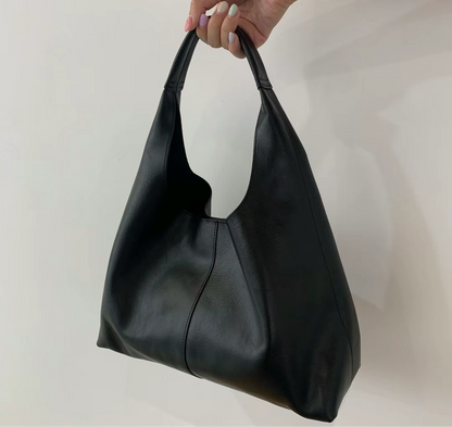 Leather shopper bag