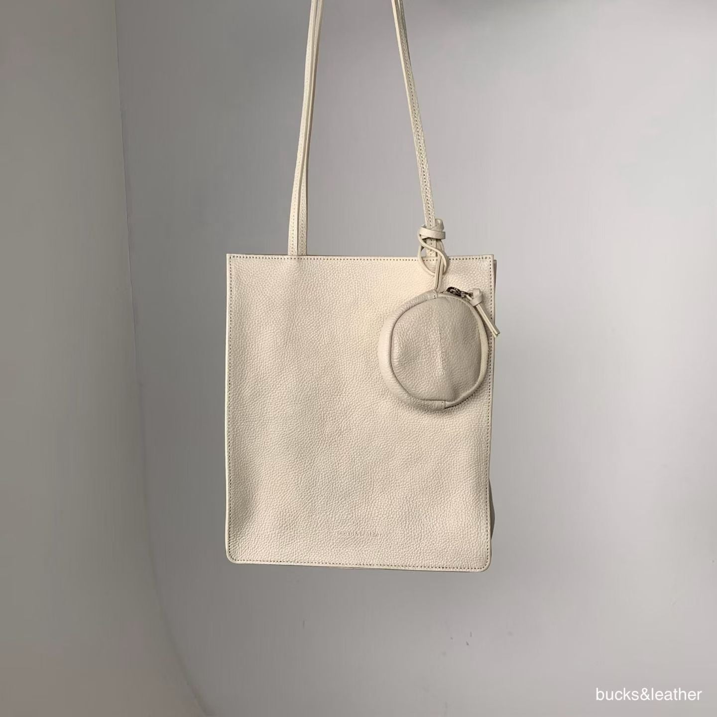牛皮Box tote bag (L) [附送同色散紙包]