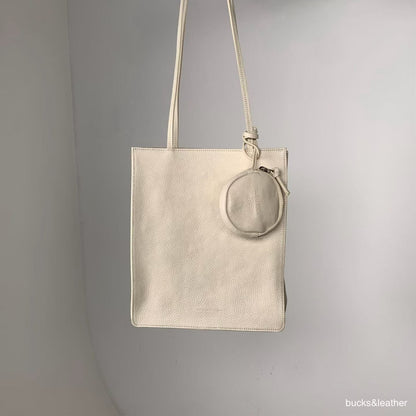 牛皮Box tote bag (L) [附送同色散紙包]