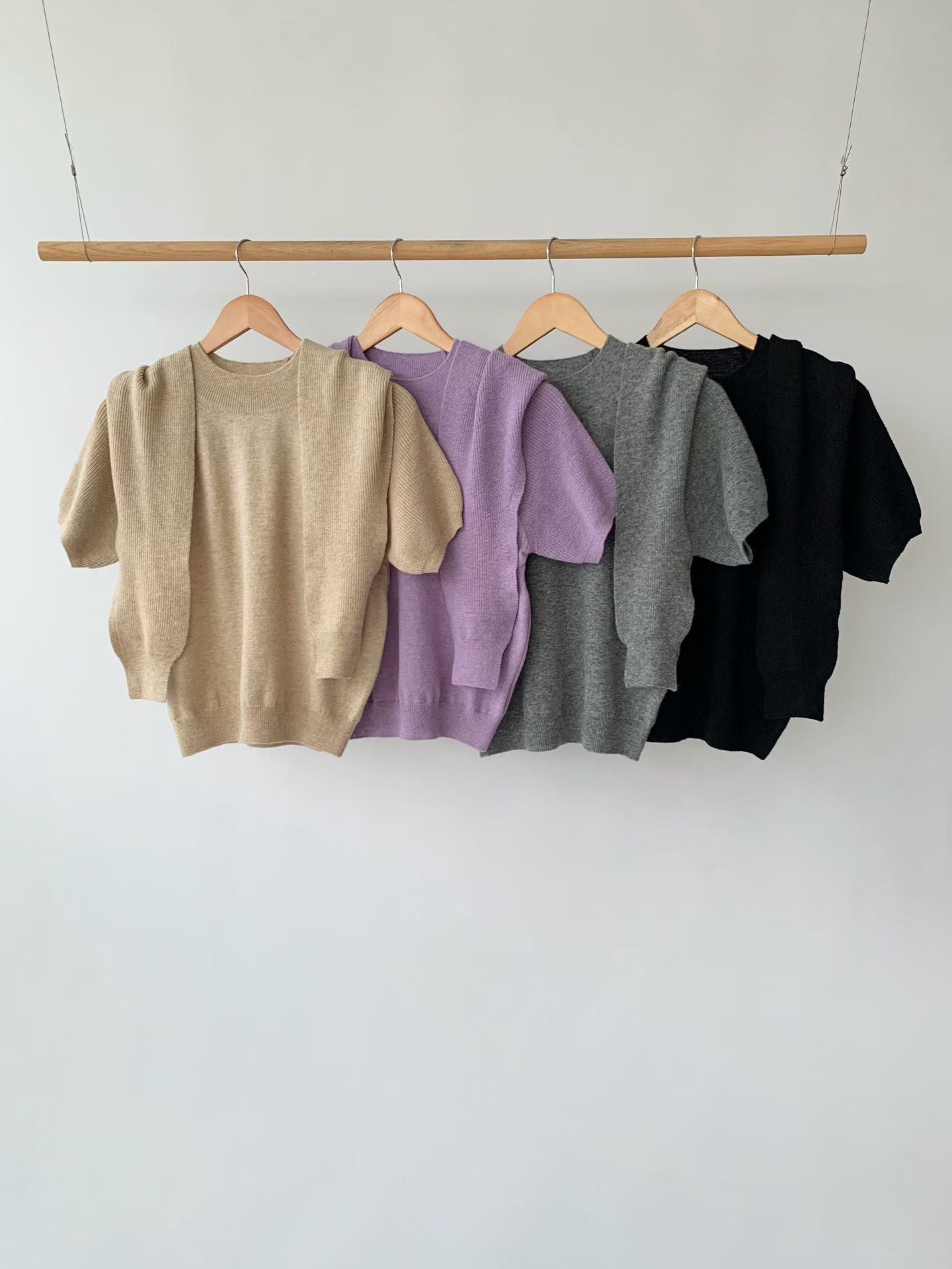 針織披肩set [灰色/薰衣草色現貨]