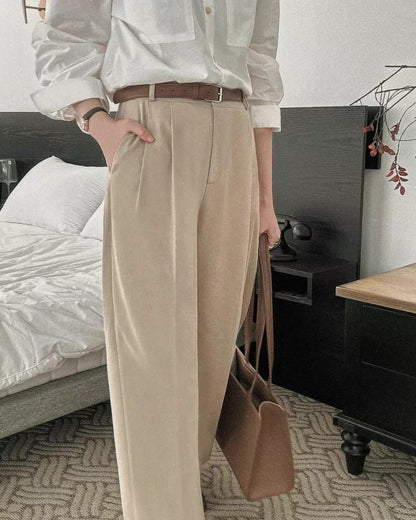 Straight leg banding pants