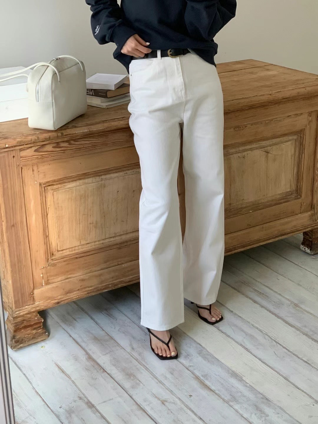 Cream jeans