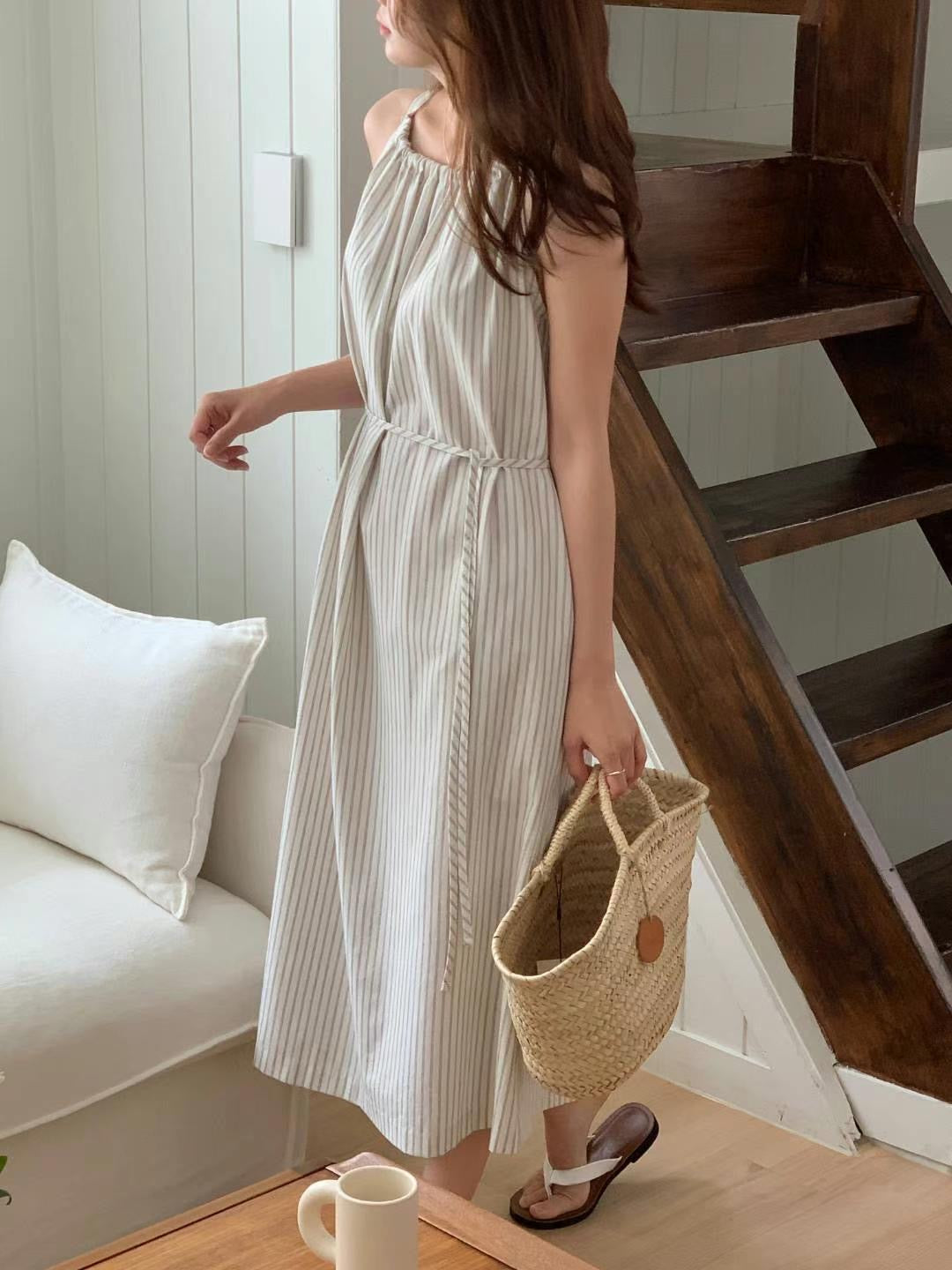 Striped one-piece dress