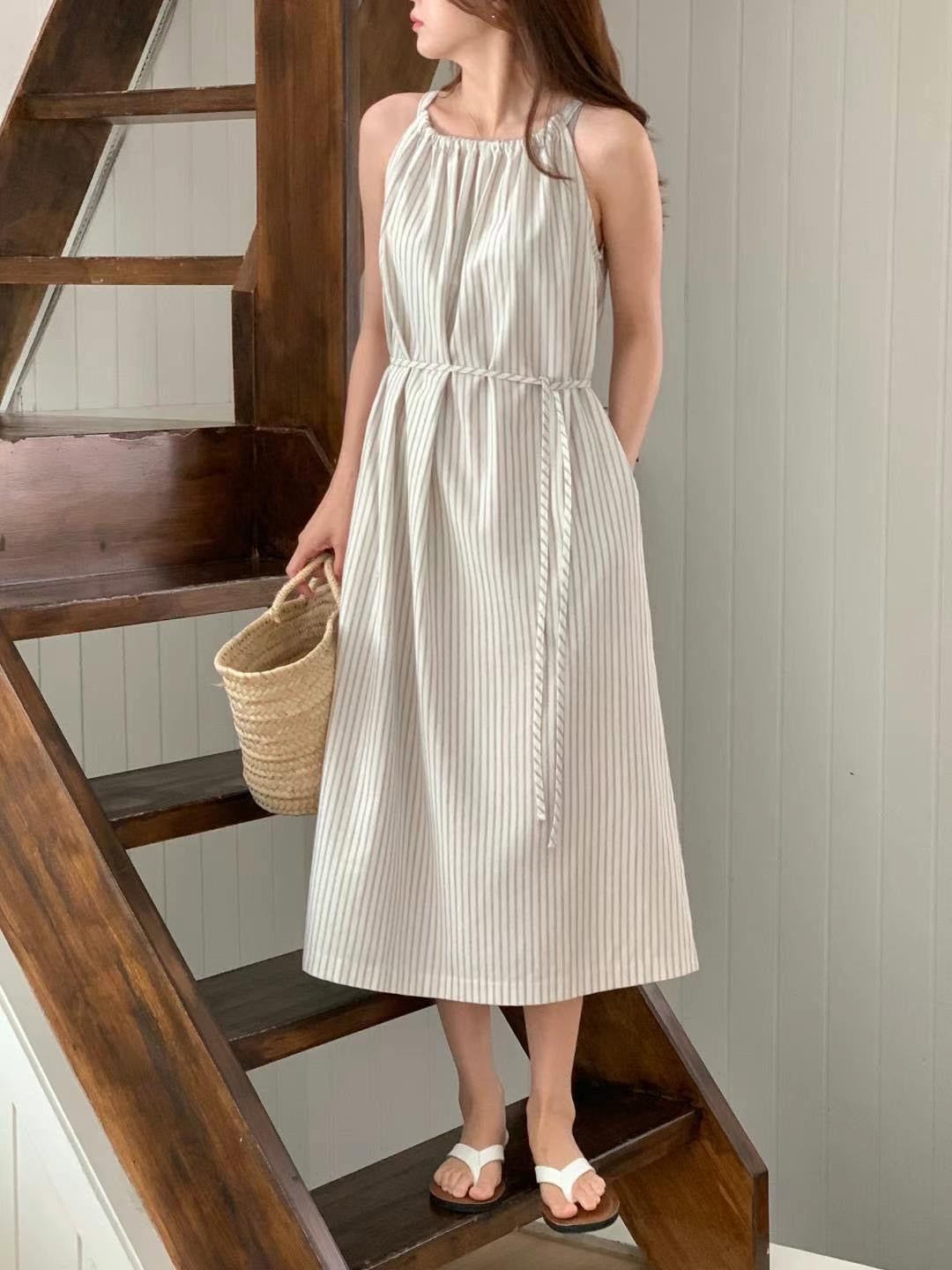 Striped one-piece dress