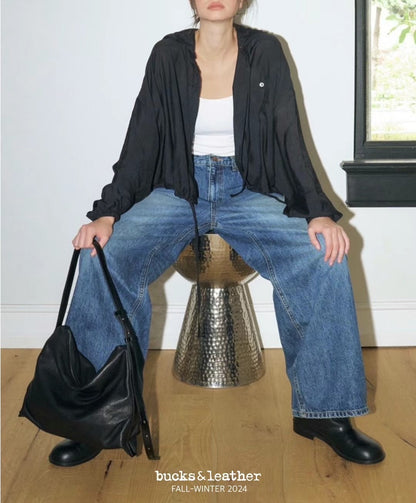 Lambskin shoulder bag (L)