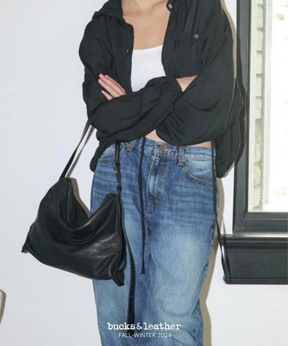 Lambskin shoulder bag (L)
