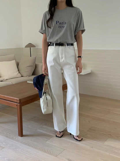 Cream jeans