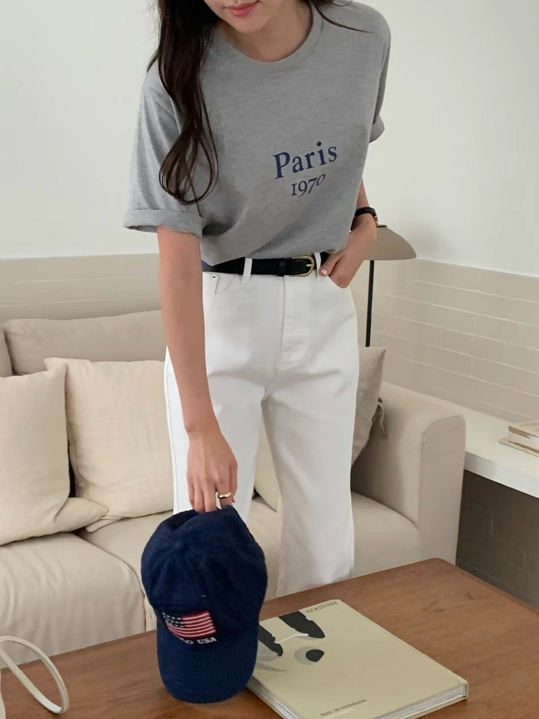Cream jeans